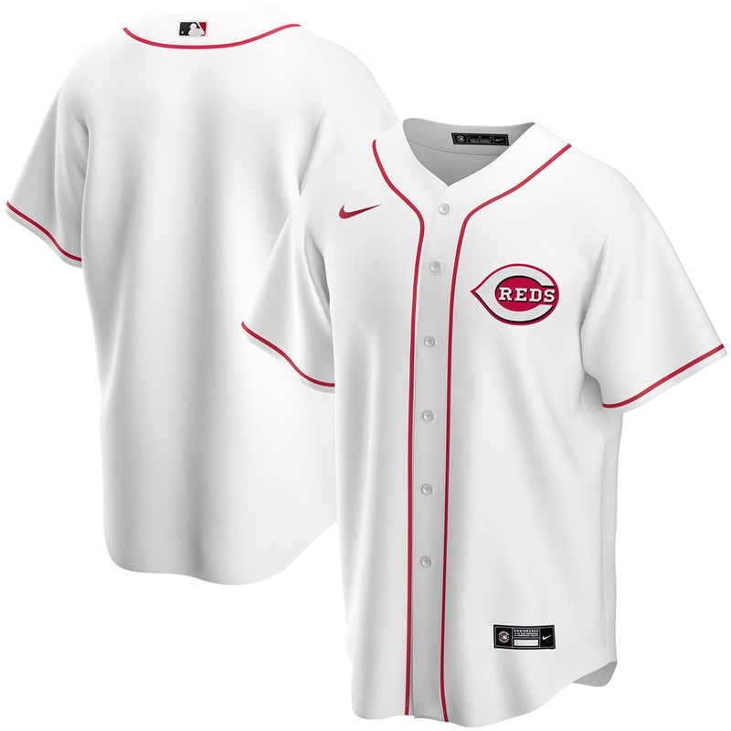 2020 MLB Men Cincinnati Reds Nike White Home 2020 Replica Team Jersey 1